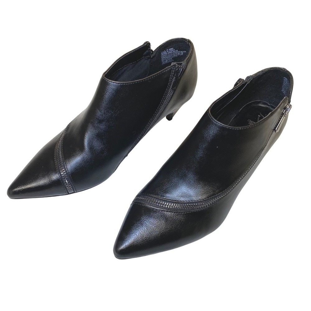 Simply Vera Vera‎ Wang Black Pointed Toe Zip Ankle Booties Women's 10